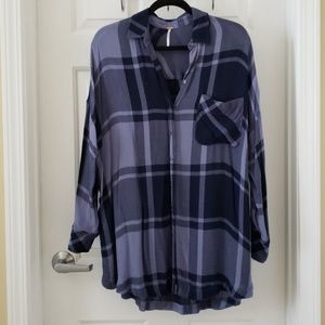 Free People plaid tunic